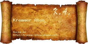 Kremmer Atos névjegykártya